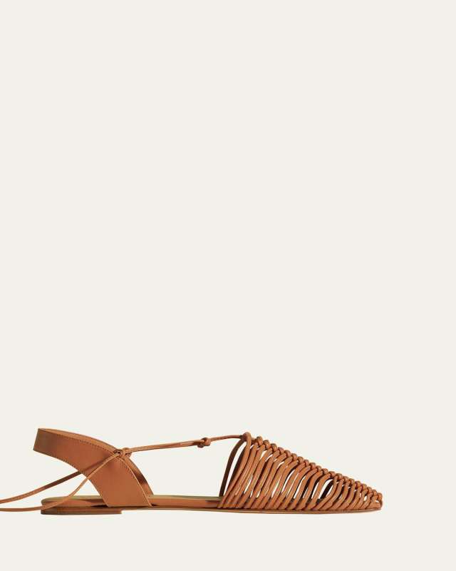 Calma Leather Lace-Up Sandals