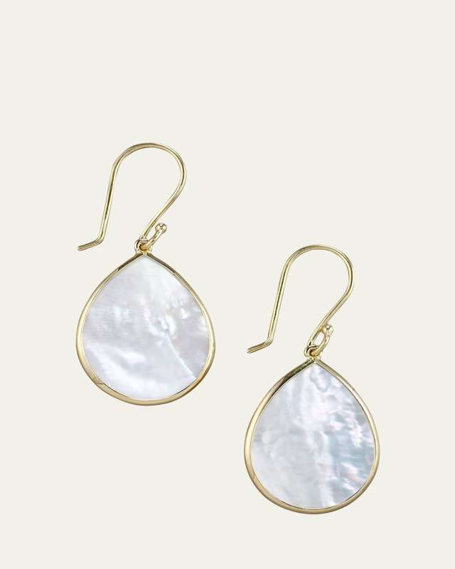 Small Stone Teardrop Earrings in 18K Gold