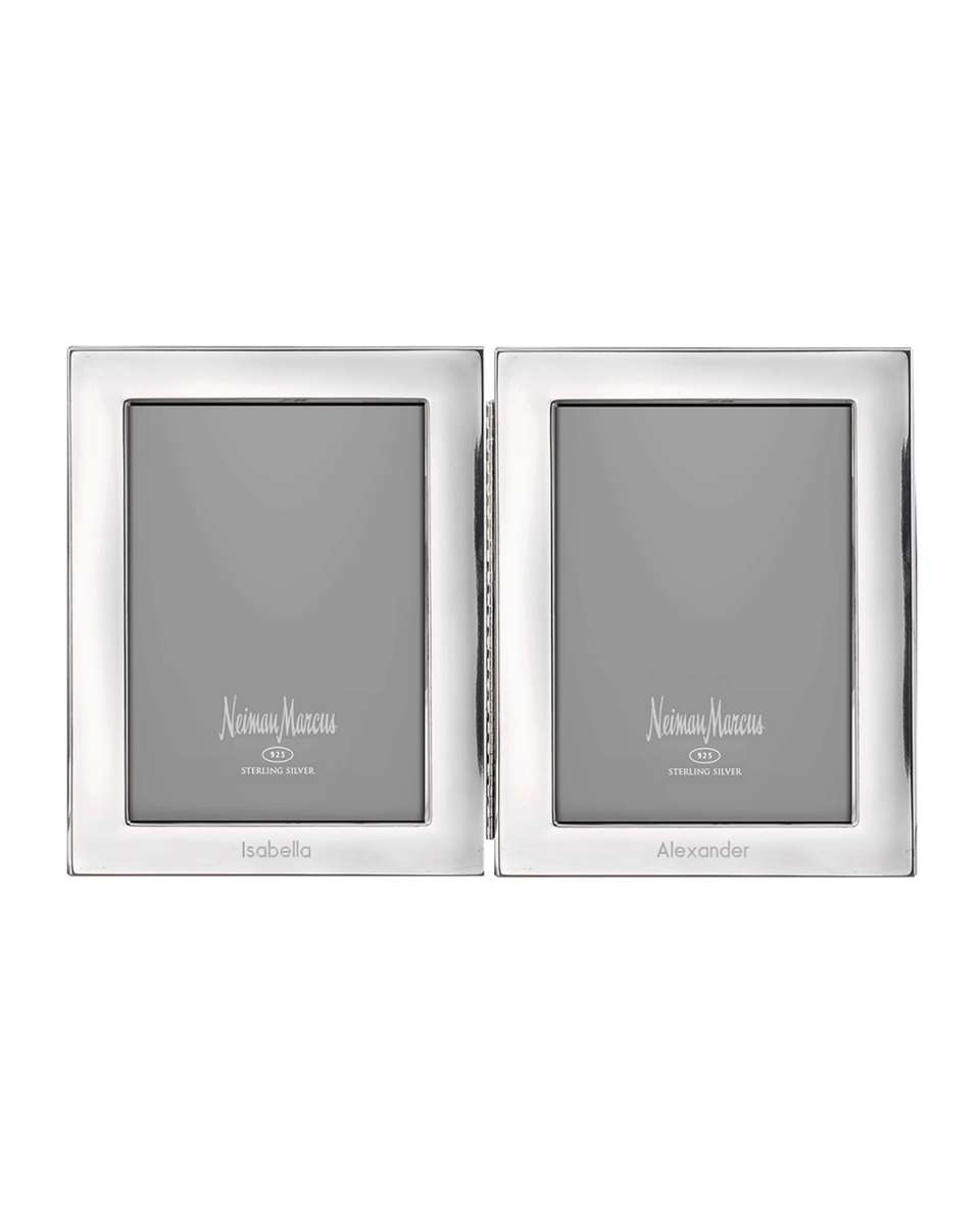 Tiffany Plain Hinged Double Personalized Frame, 4" x 6"
