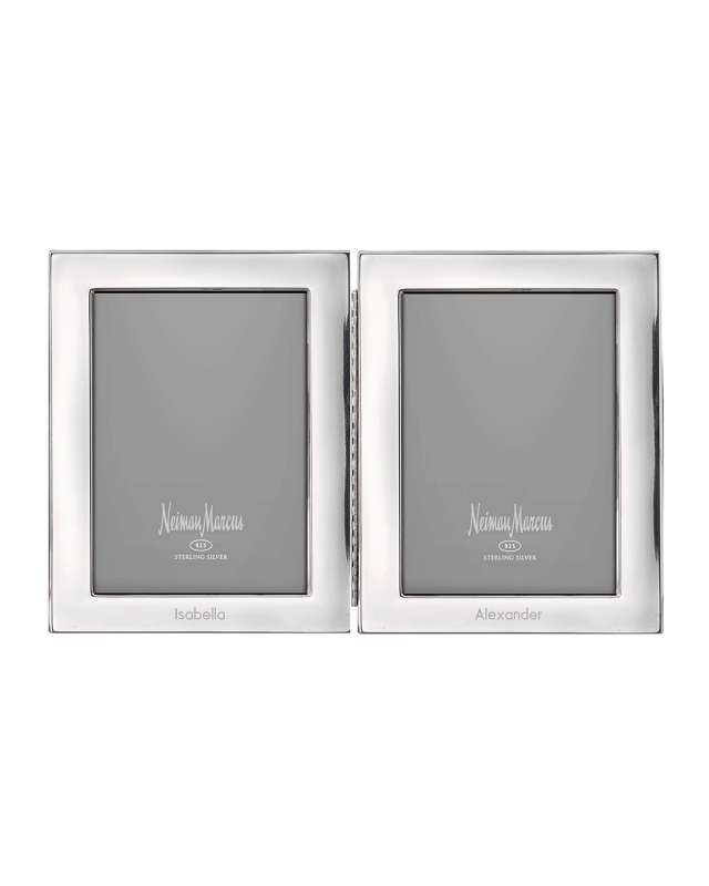 Tiffany Plain Hinged Double Personalized Frame, 4" x 6"