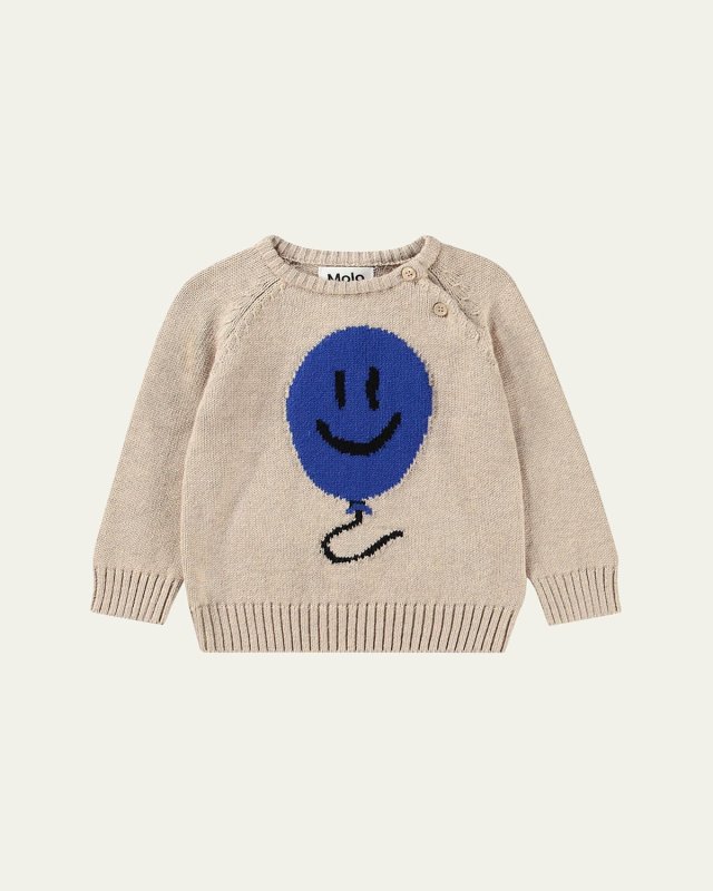 Girl's Bless Happy Face Sweater, Size 6M-2