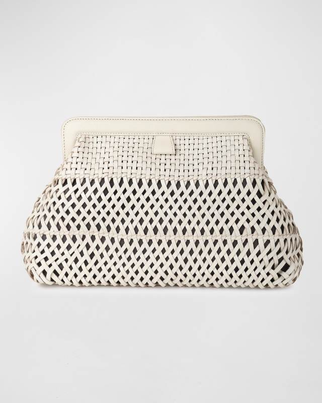 Fernanda Woven Leather Clutch Bag