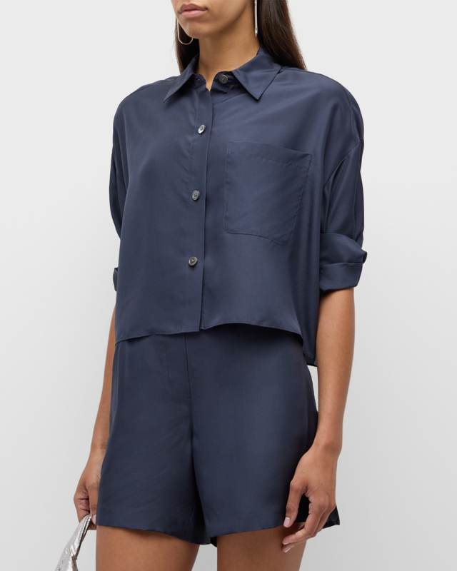 Next Ex Shirt in Washed Silk Habotai