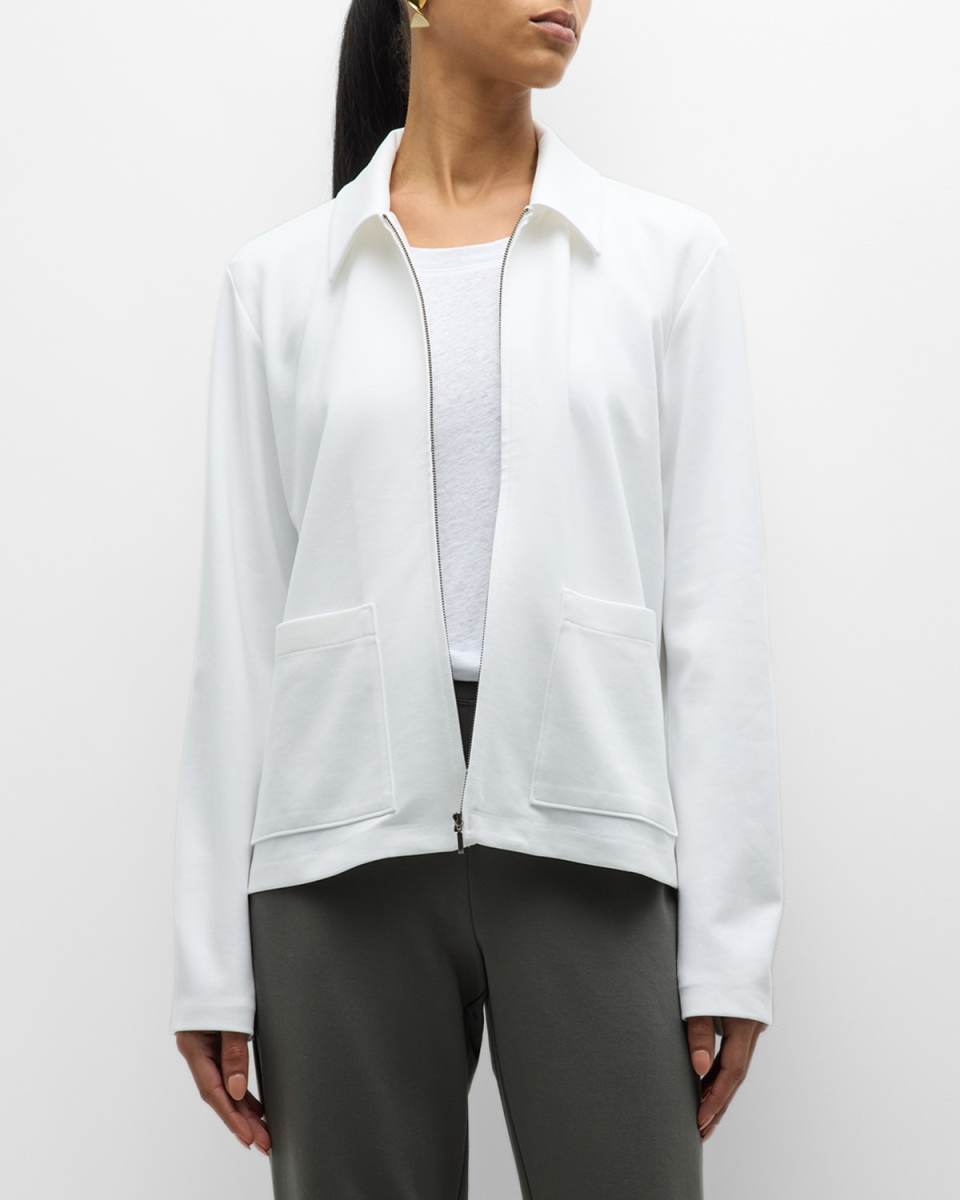 Zip-Front Washable Flex Ponte Jacket