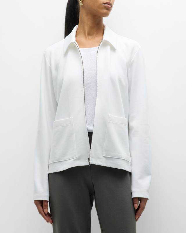 Zip-Front Washable Flex Ponte Jacket