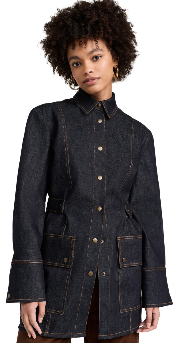 MMUSOMAXWELL Belted Denim Shirt Black