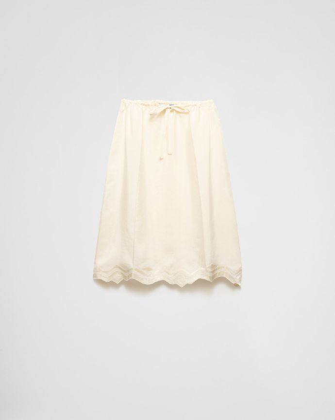 PRADA Embroidered silk habutai skirt