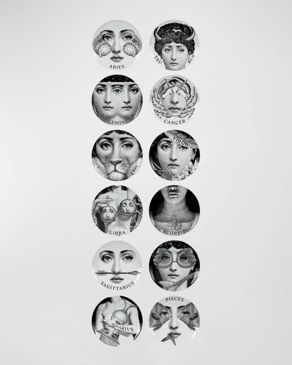 Tema e Variazioni Zodiac Sign Plates, Set of 12
