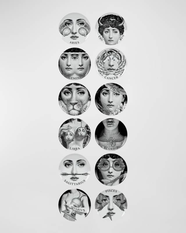 Tema e Variazioni Zodiac Sign Plates, Set of 12