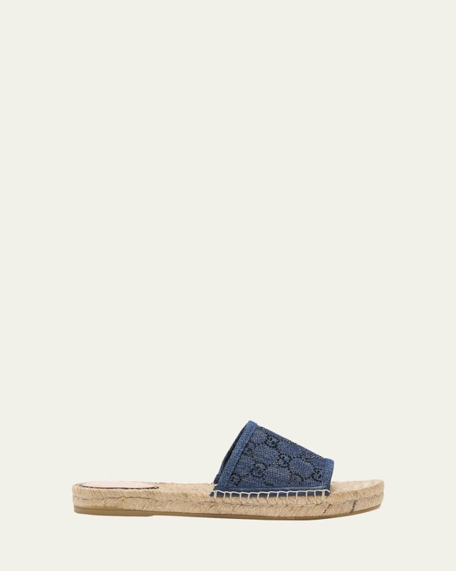 Pilar GG Denim Espadrille Sandals
