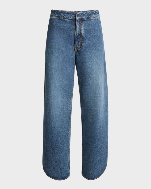 Slit Rounded Petal Denim Pants