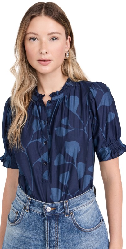 Apiece Apart Los Altos Top Indigo Trellis