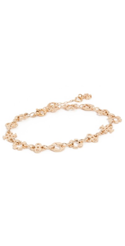Tory Burch Kira Clover Multi Motif Bracelet Tory Gold