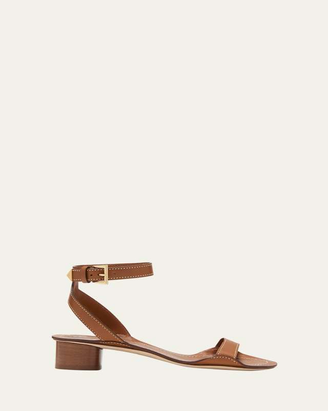 Leather Ankle-Strap Sandals