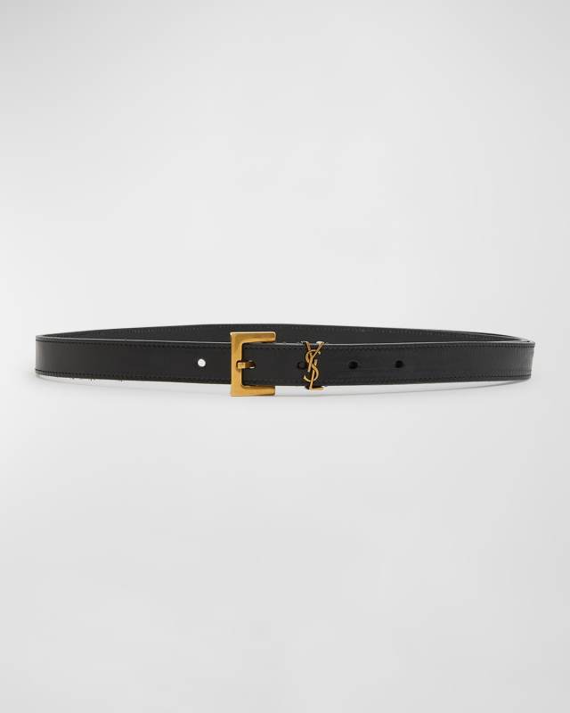 Cassandre YSL Thin Leather Belt