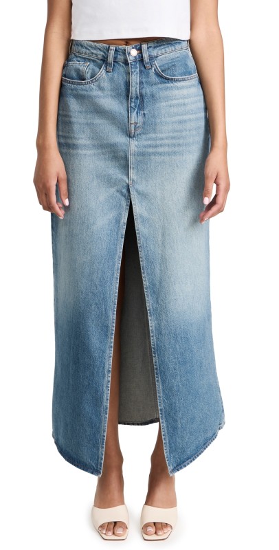 Triarchy Ms. Westwood High-Rise Slit Denim Skirt Classic Indigo