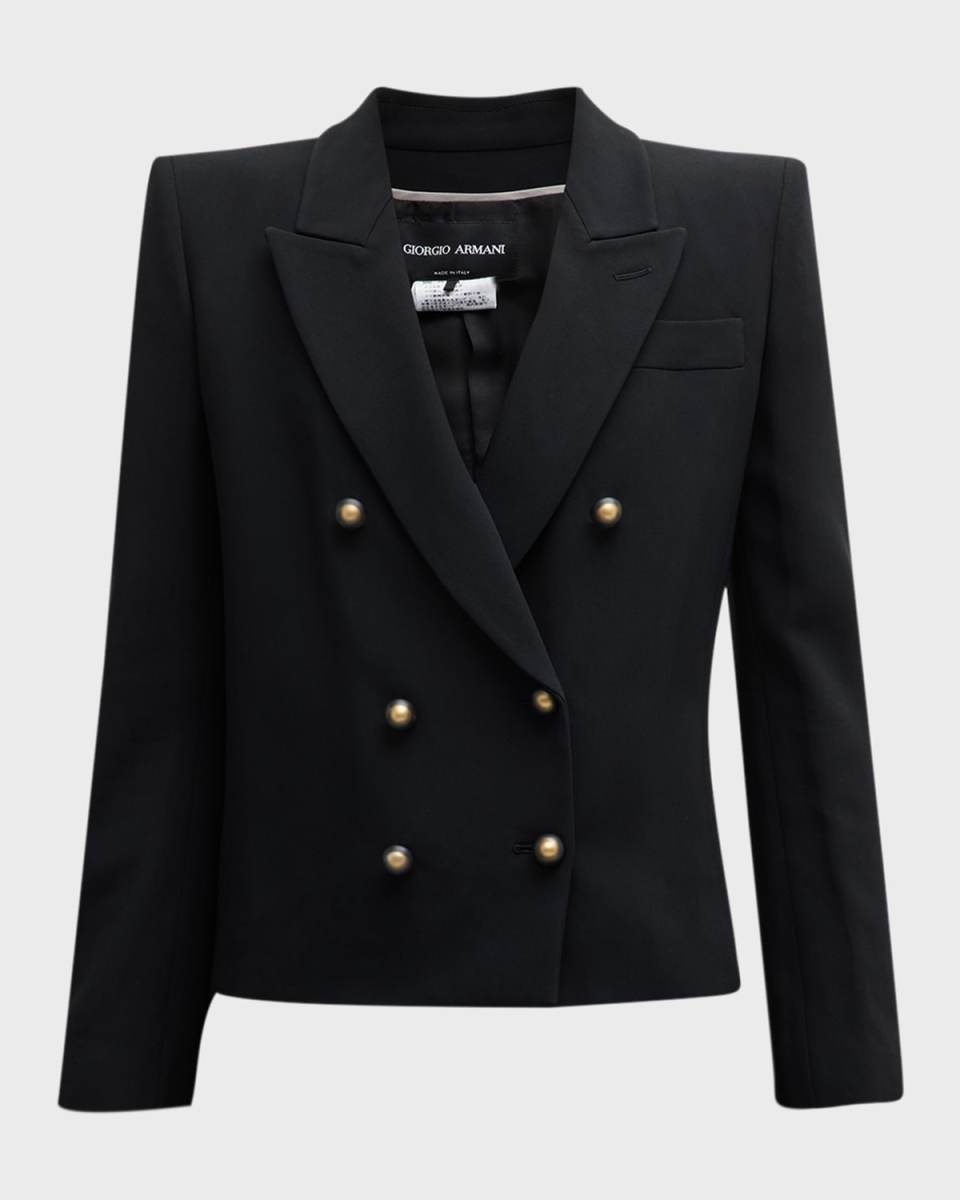 Cady Cropped Jacket w/ Button Detail