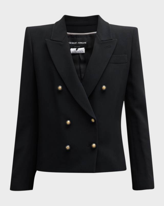 Cady Cropped Jacket w/ Button Detail