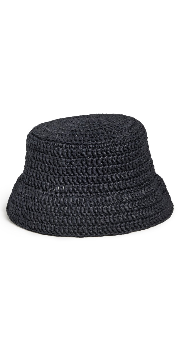 Nanushka Dunia Straw Hat Black