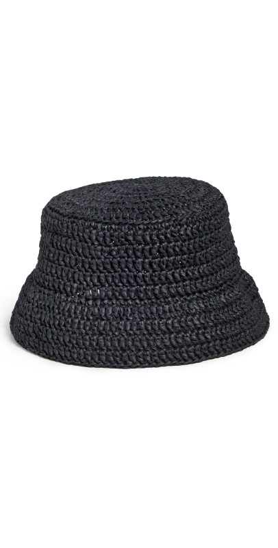 Nanushka Dunia Straw Hat Black