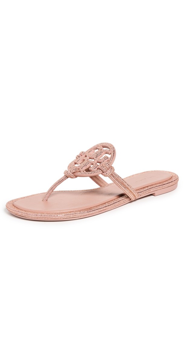 Tory Burch Miller Knotted Pave Sandals Malva