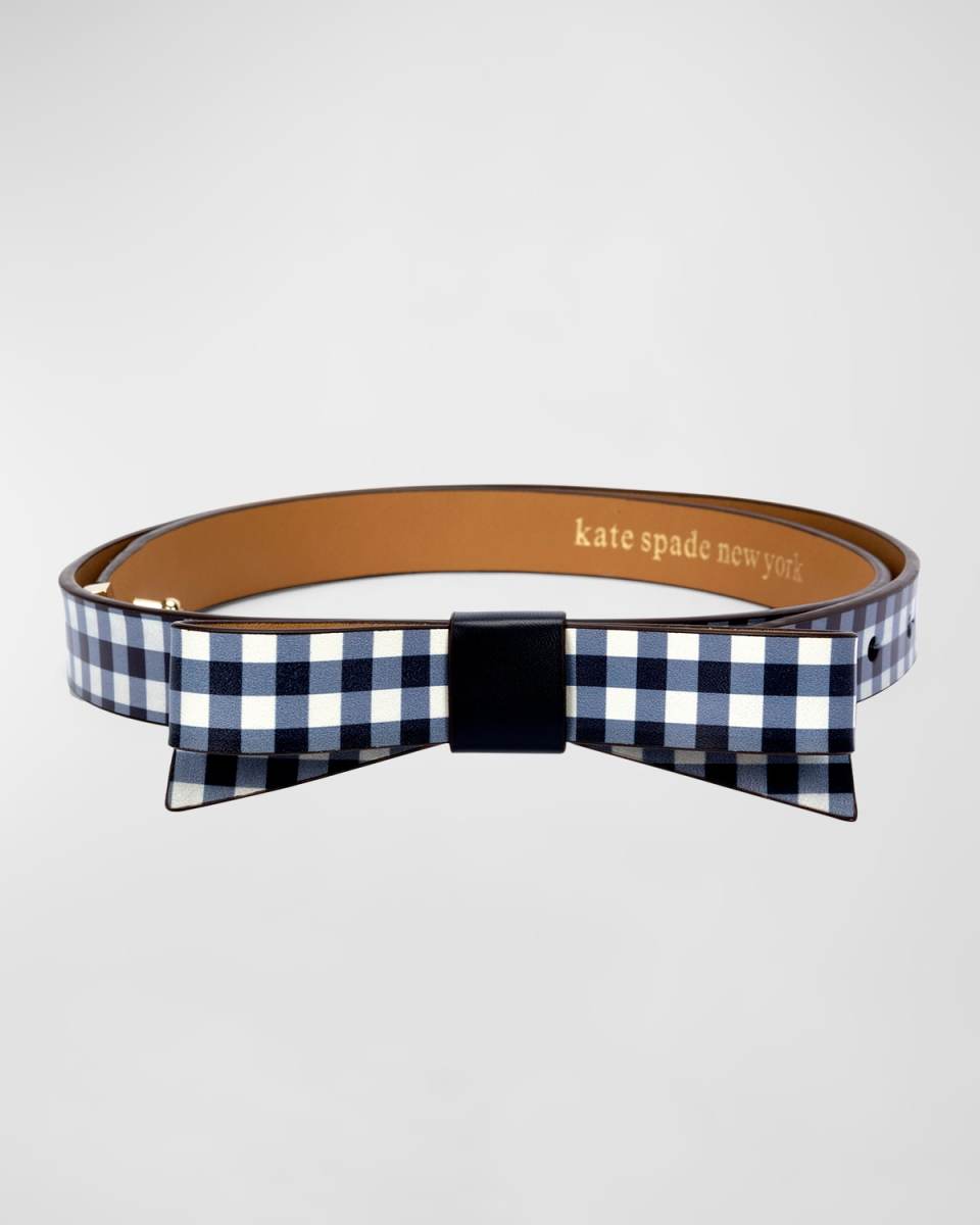 gingham print bow belt