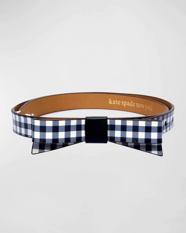 gingham print bow belt