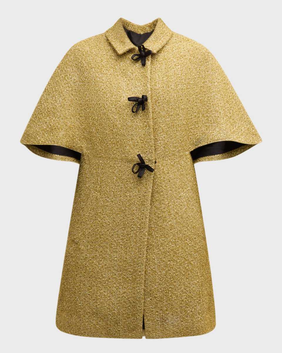 Marvelous Button-Down Metallic Tweed Jacket