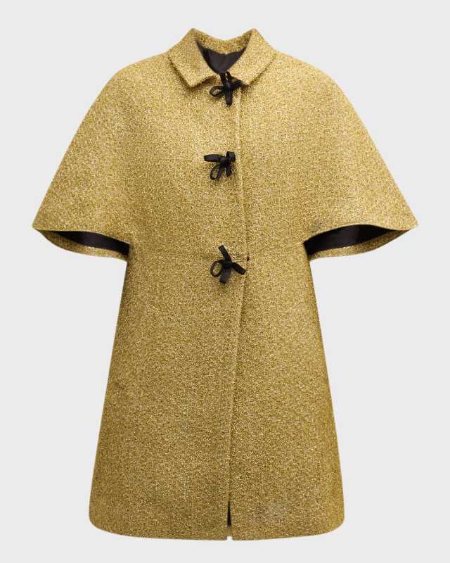 Marvelous Button-Down Metallic Tweed Jacket