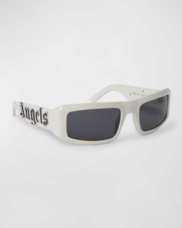 Kerman White Acetate & Metal Wrap Sunglasses