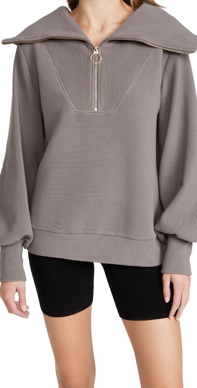 Varley Vine Half Zip Deep Charcoal