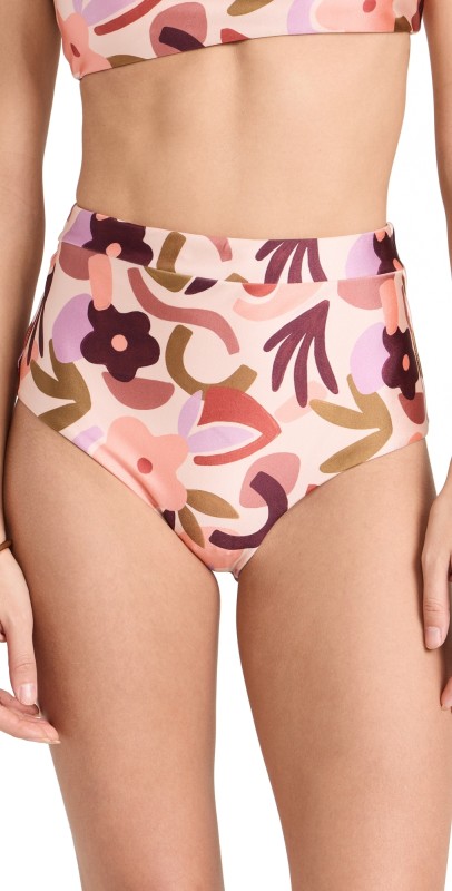 MINKPINK Rayssa High Waist Bikini Bottoms Kidult Pink Floral