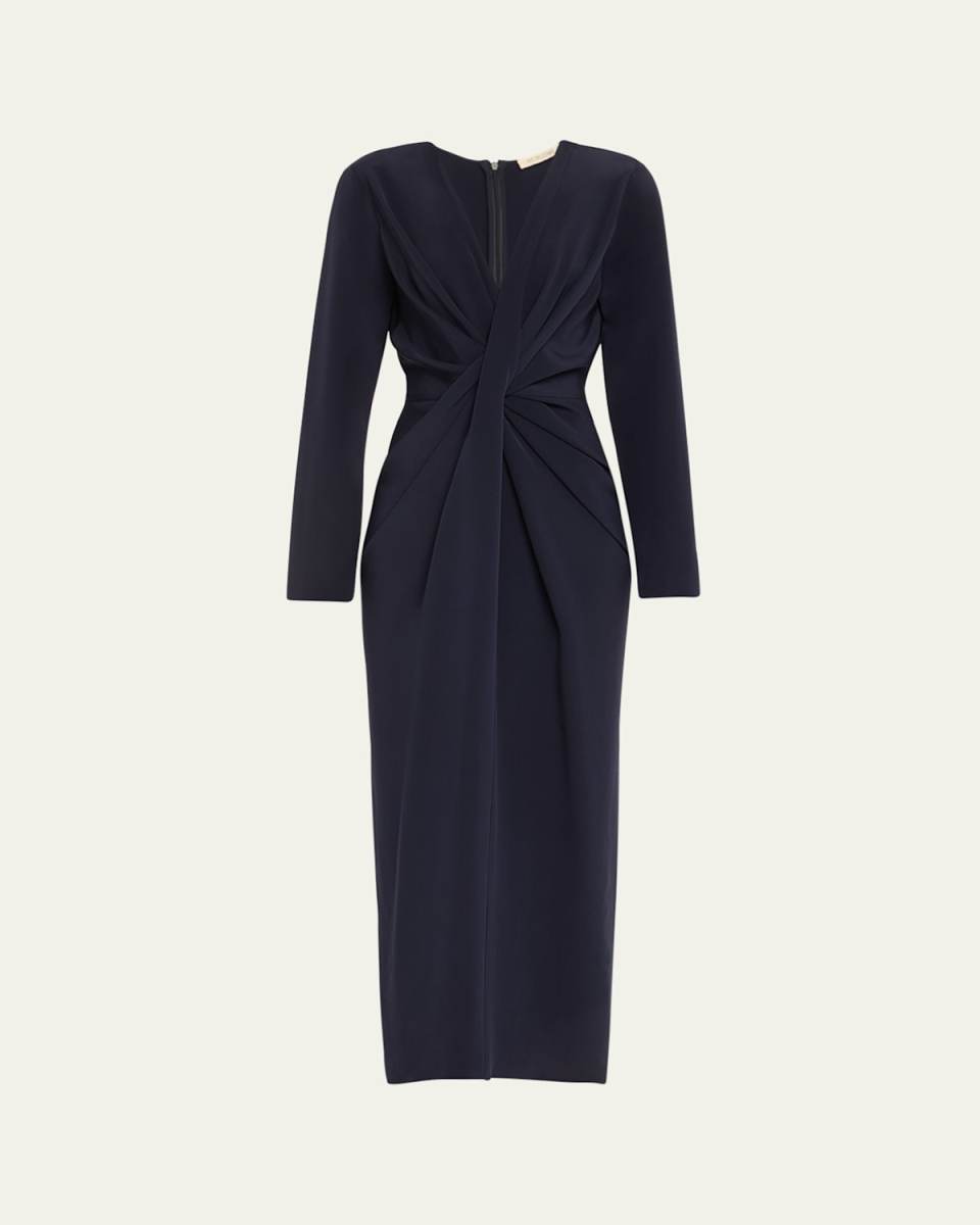 Valentina Twist-Front Draped Dress