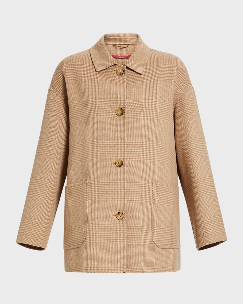 Plus Size Nadia Check-Print Wool-Blend Coat