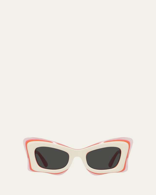 Multicolor Acetate Butterfly Sunglasses