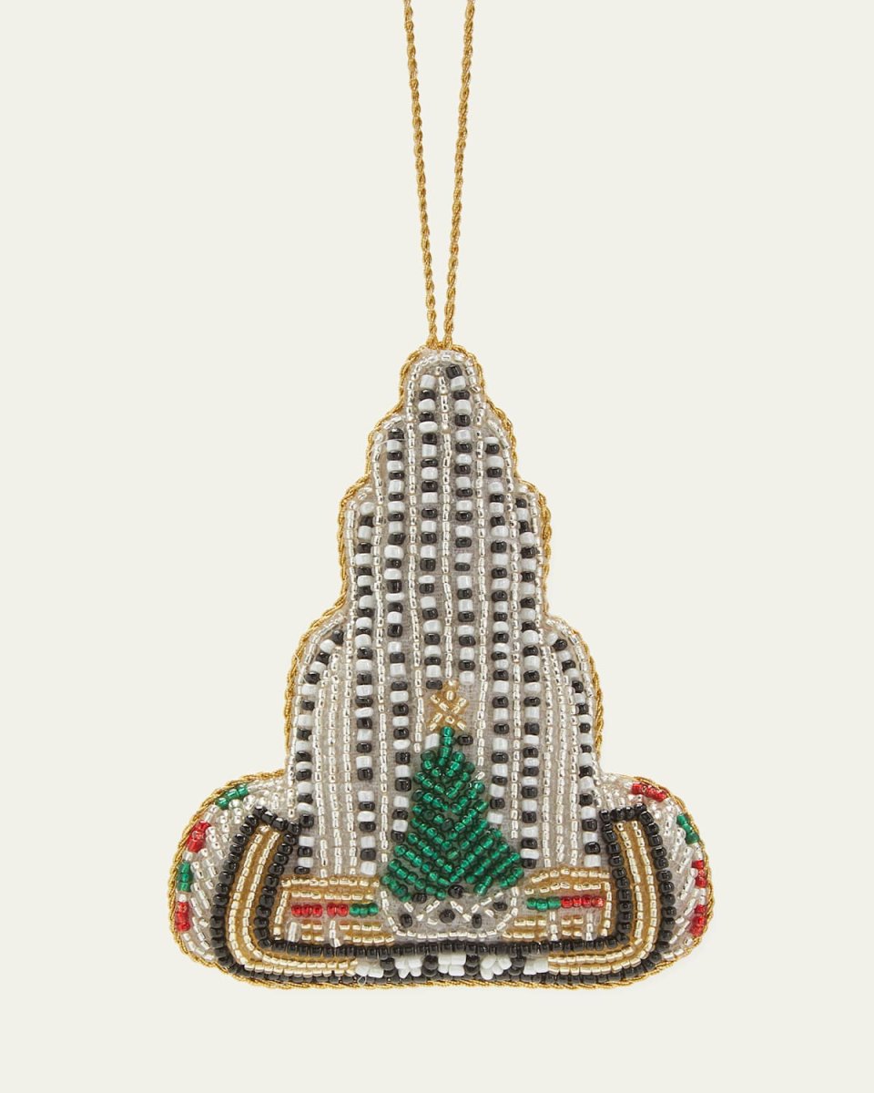 Rockefeller Center Building Beaded Christmas Ornament