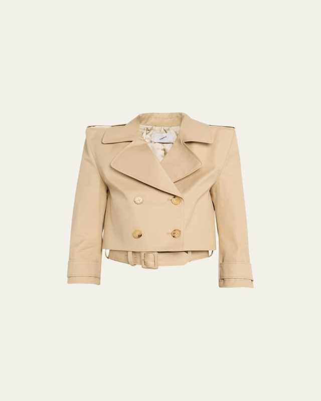 Power Short Belted Trench Jacket