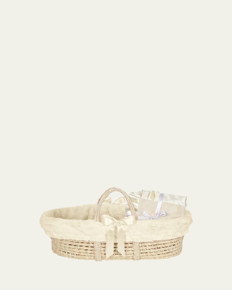 Ivory Receiving Blanket And Basket Set
