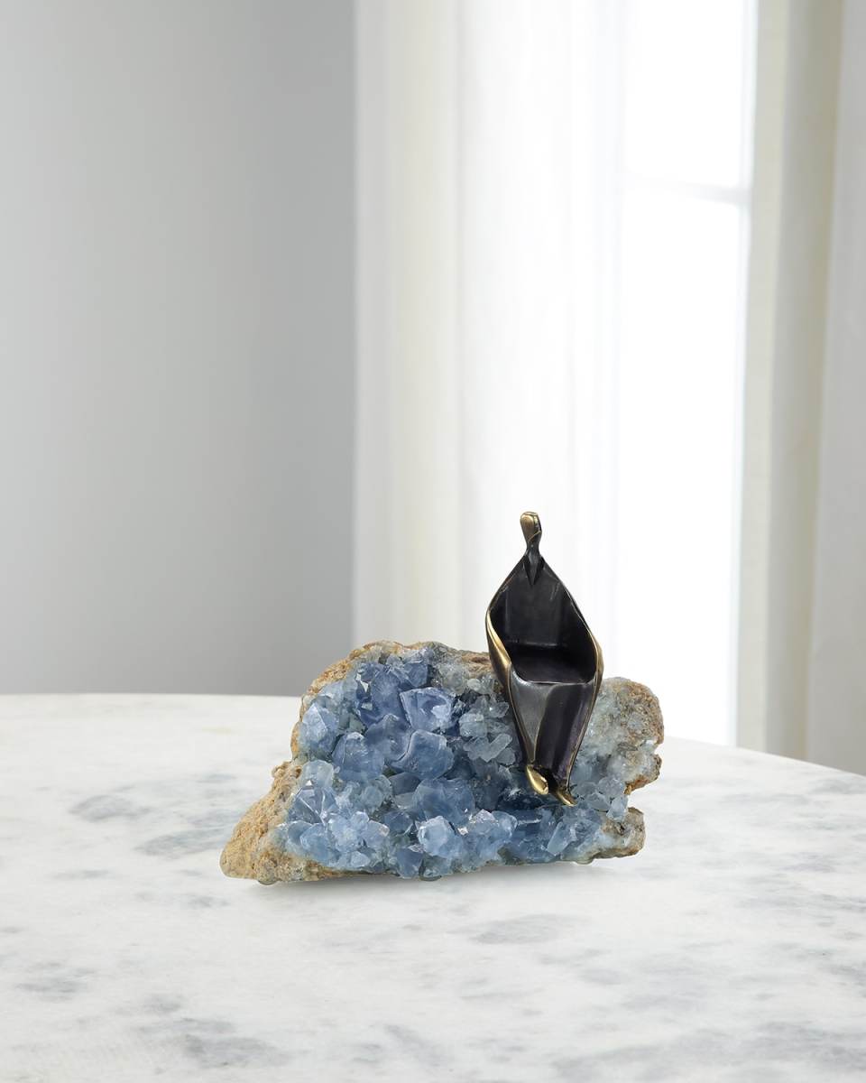 Cloaked Figure Sculpture on Kyanite III
