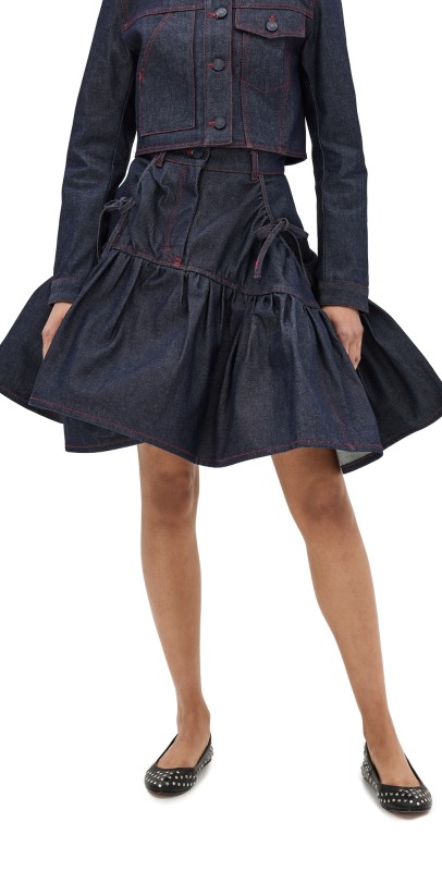 Cecilie Bahnsen Gloria Skirt Denim Indigo Indigo
