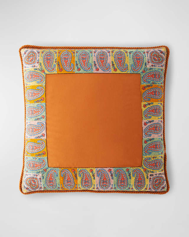 Calathea Embroidered & Corded Pillow