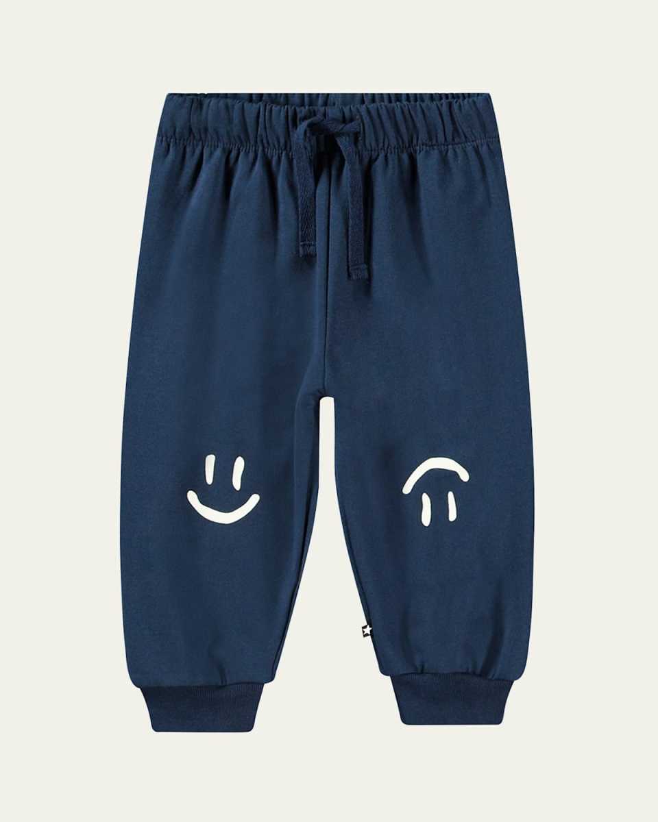 Boy's Simeon Happy Face Joggers, Size 3M-2