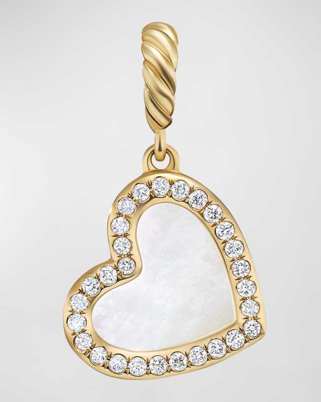 DY Elements Heart Pendant with Diamonds in 18K Gold, 19.5mm