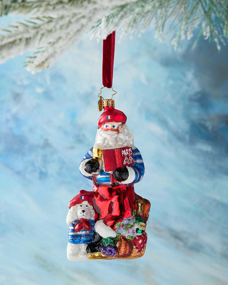 Pardon My French Santa Christmas Ornament