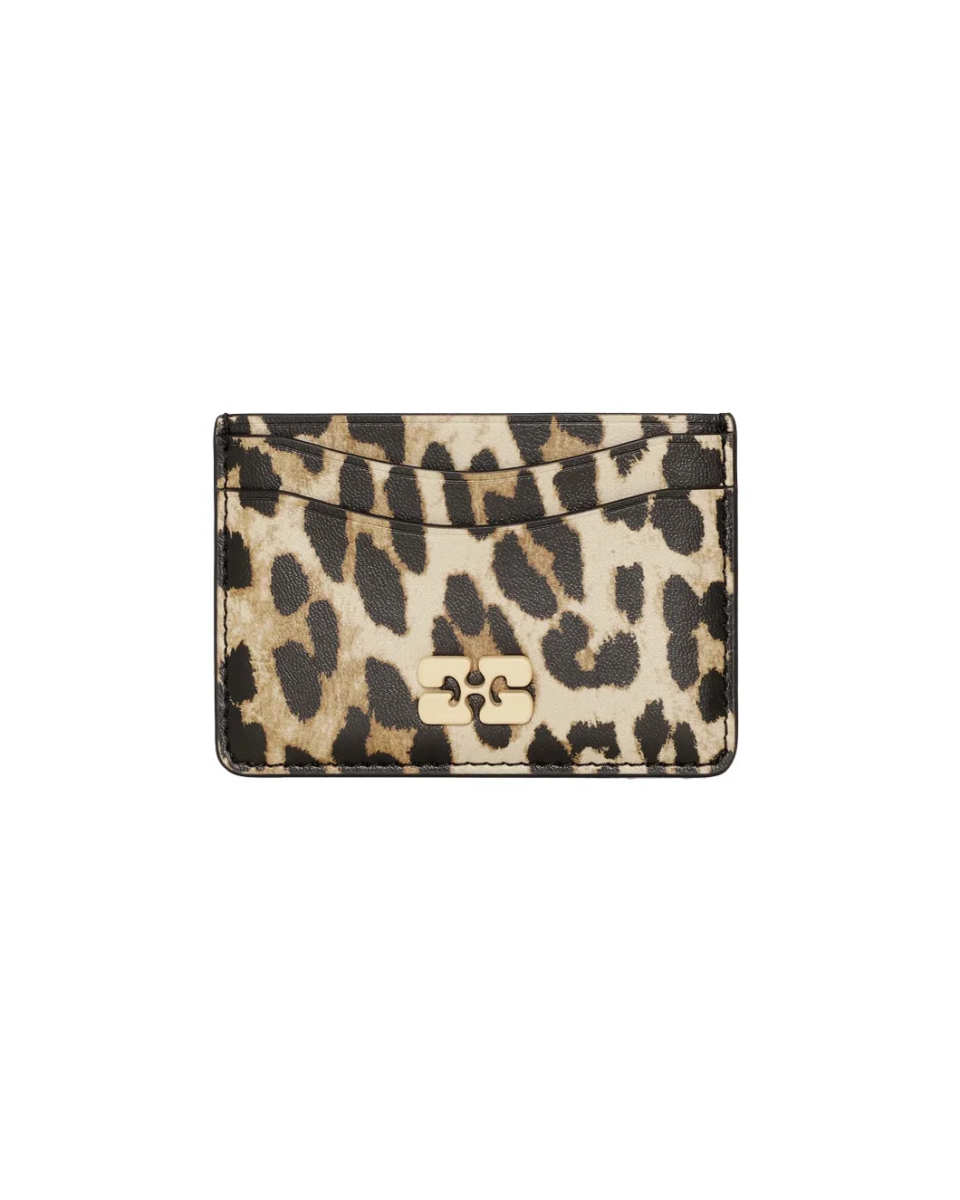 Leopard Printed Ganni Bou Card Holder