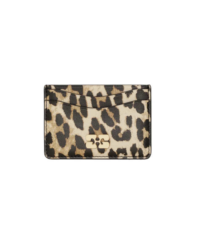 Leopard Printed Ganni Bou Card Holder
