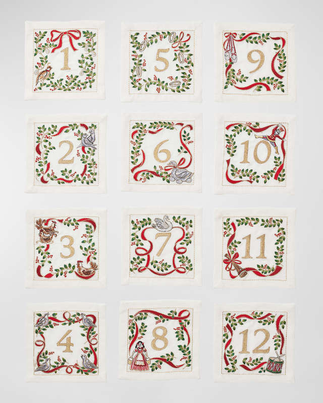 Christmas Carol Cocktail Napkins, Set of 12