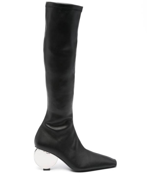 Circle 90mm faux-leather knee-high boots