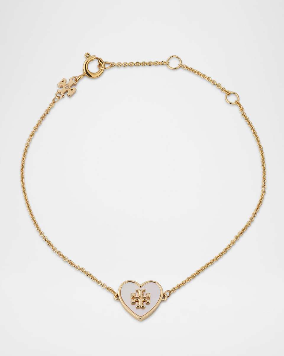 Kira Heart Chain Bracelet, White