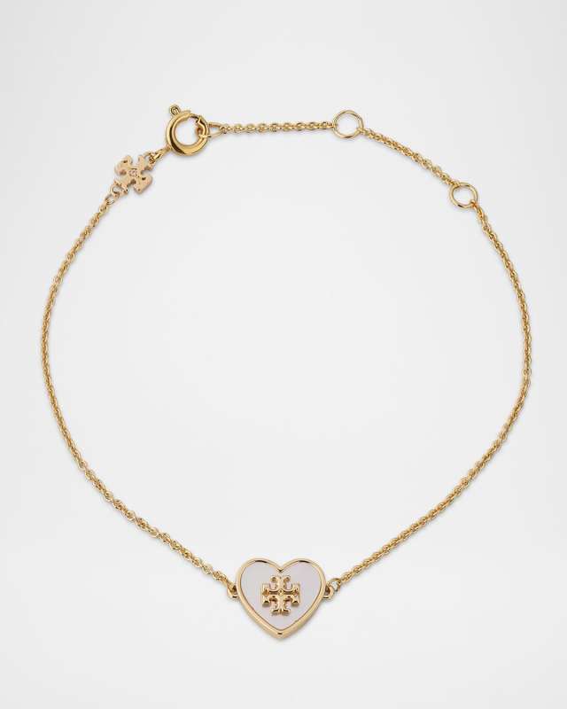 Kira Heart Chain Bracelet, White